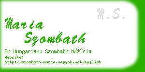 maria szombath business card